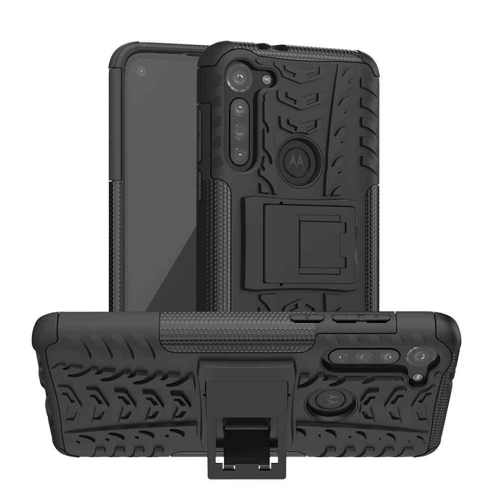 Heavy Duty Armor Tough Hybrid Shockproof Dual Layer Kickstand Protective Case Cover For Motorola Moto G8 Power
