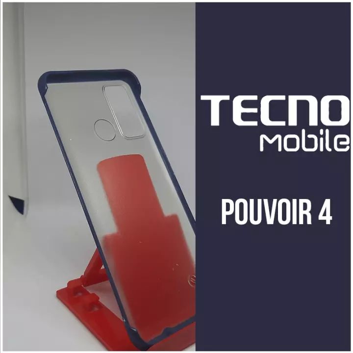 Frameless Case For Tecno Pouvoir 4 Matte Transparent Back Cover without ring - Phone - Camera