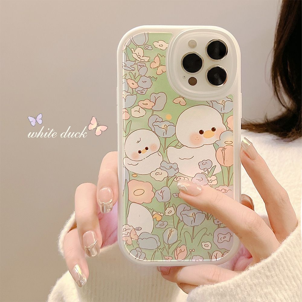 Soft Silicone Cover Cute Duck Pattern Mobile Phone Protective Case