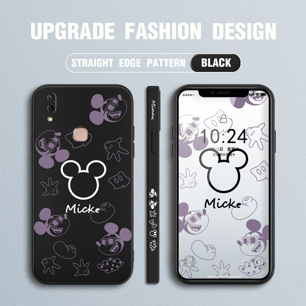 FHKL for Vivo V9 Back Cover Mickey Print Side design Soft Case Multicolor Liquid Silicone Phone Cases