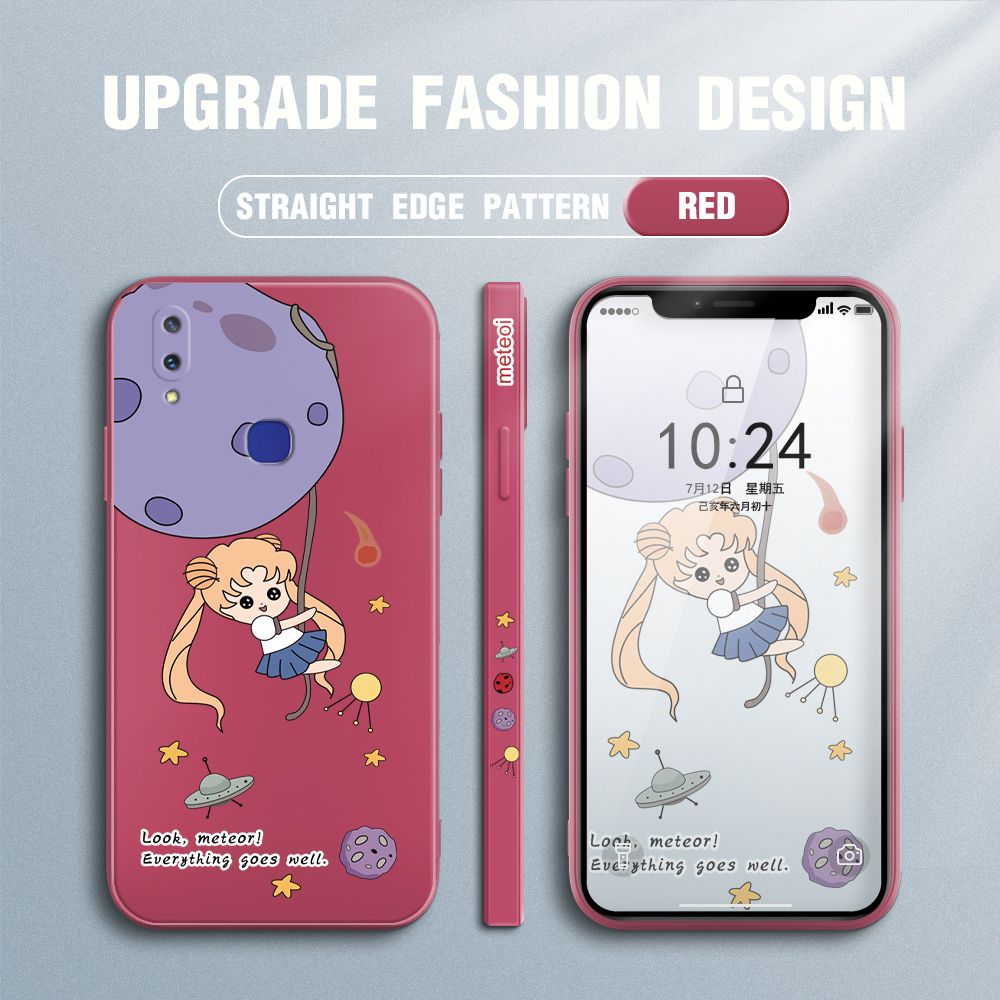 UCUC for Vivo V11I Back Cover Beauty Warrior Ultra Thin Soft Luxury Square Multicolor Liquid Silicone Phone Case