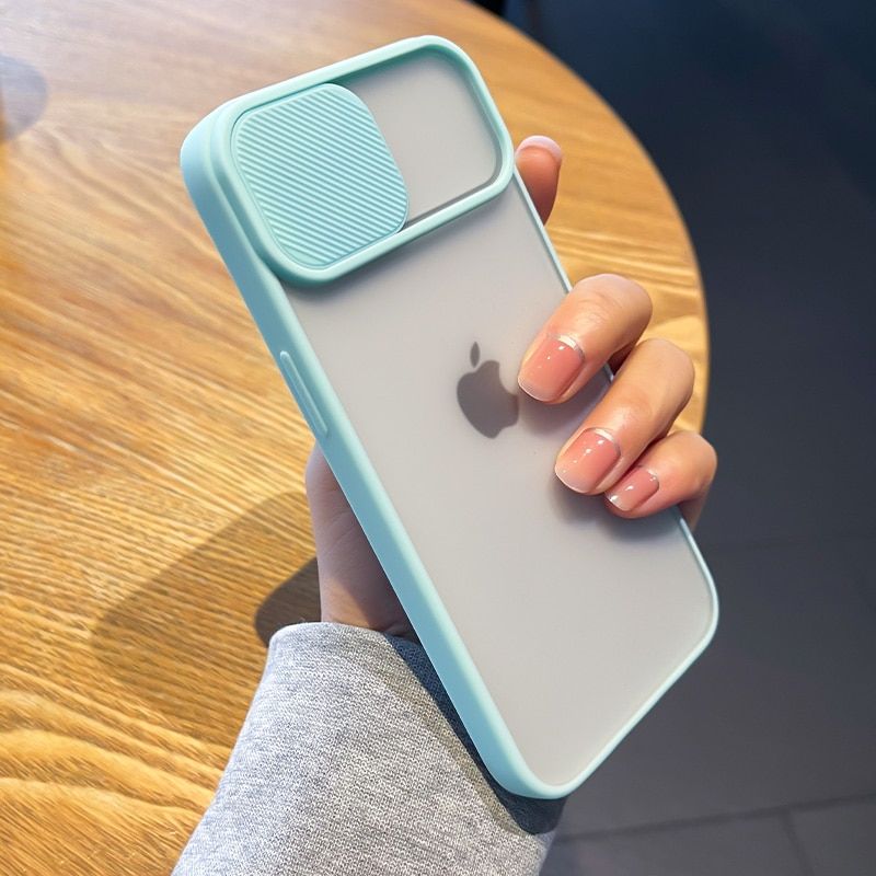 Camera Protection Case For iPhone 13 12 11 Pro Max X XR XS 7 8 Plus SE 2022 Candy Soft Matte Bumper Slide Lens Transparent Cover
