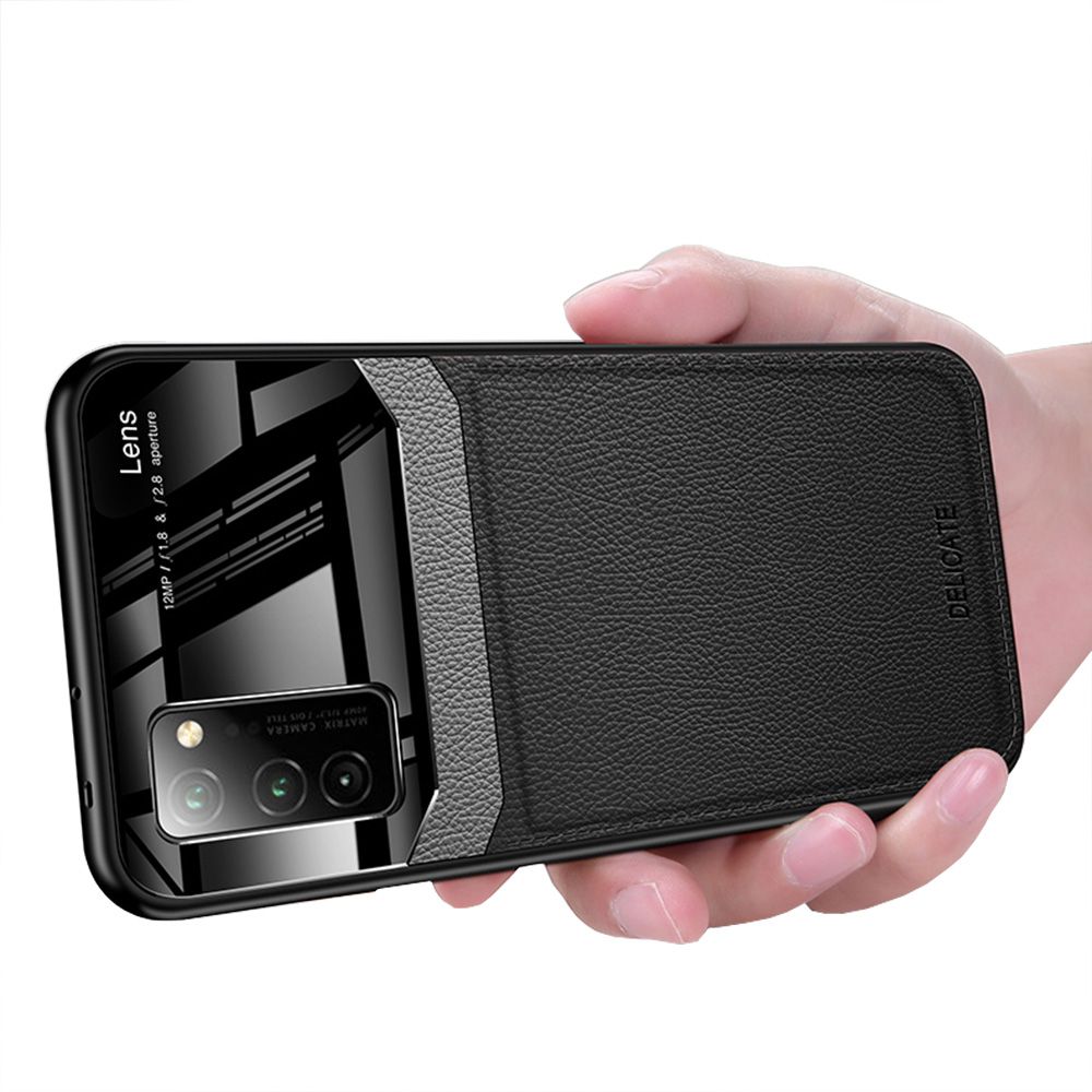 Case For Huawei Honor V30 Leather Mirror Tempered Glass Shockproof Phone Back Cover