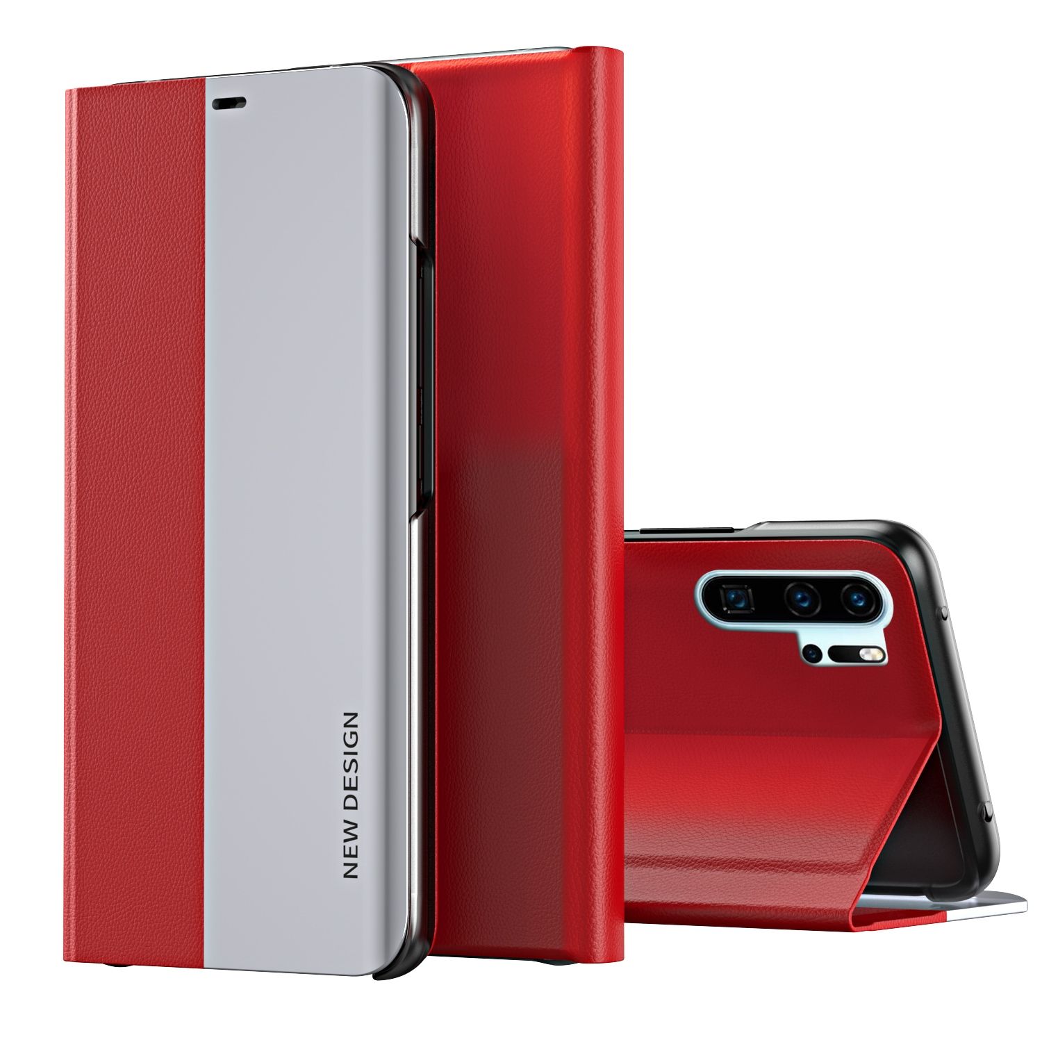 For Huawei P30 Pro Thin Slim Folio Flip Leather Magnetic Closure Case Cover