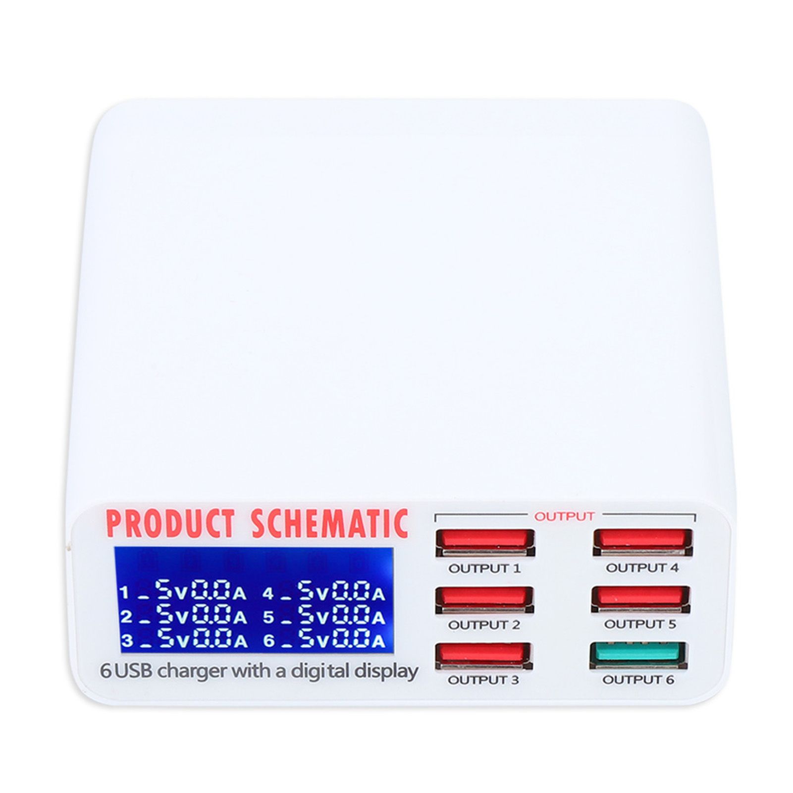 6 Ports Smart USB Charger Fast Charging Power Adapter For