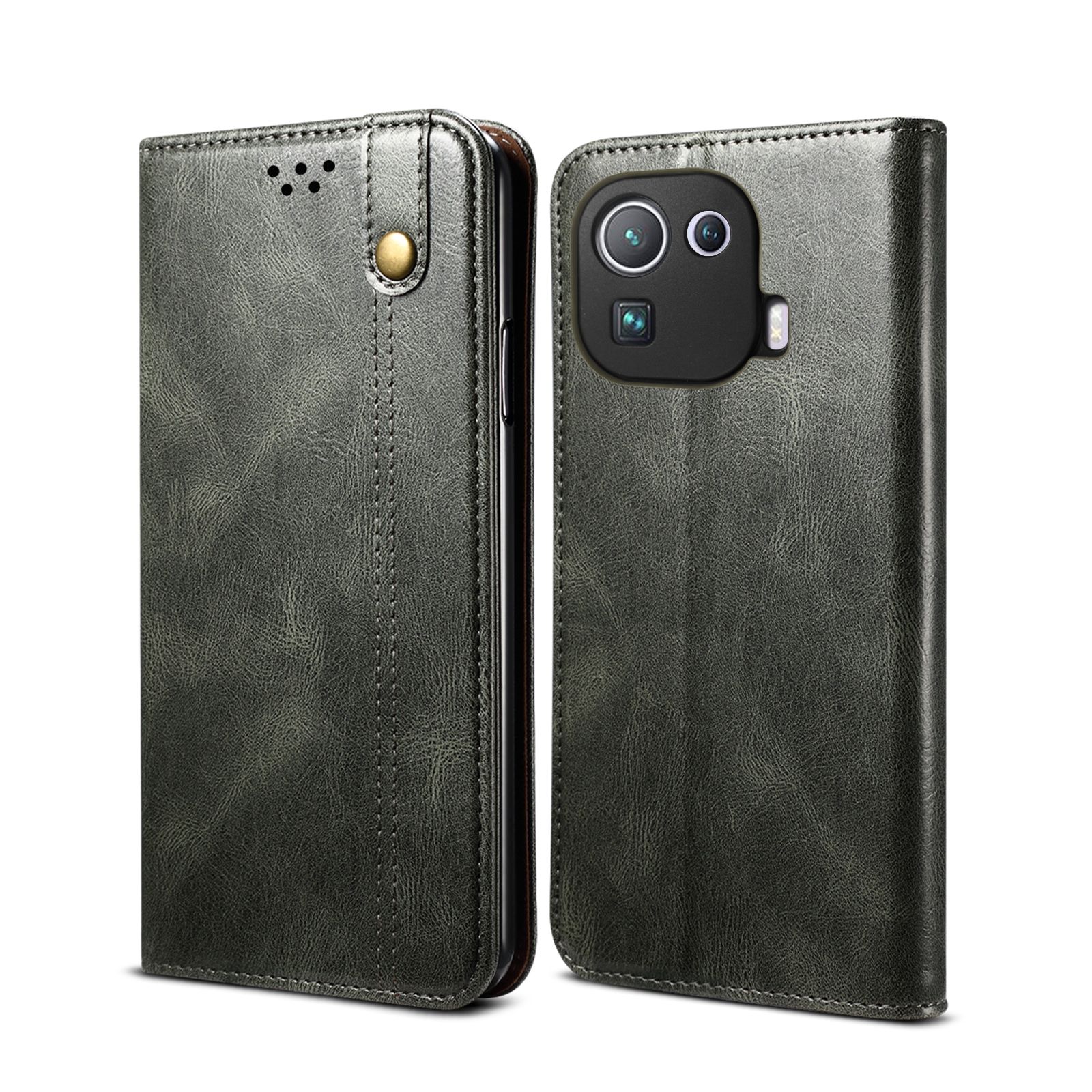 For Xiaomi Mi 11 Pro Premium PU Leather with Card Slots and Magnetic Closure Flip Wallet Stand Cover