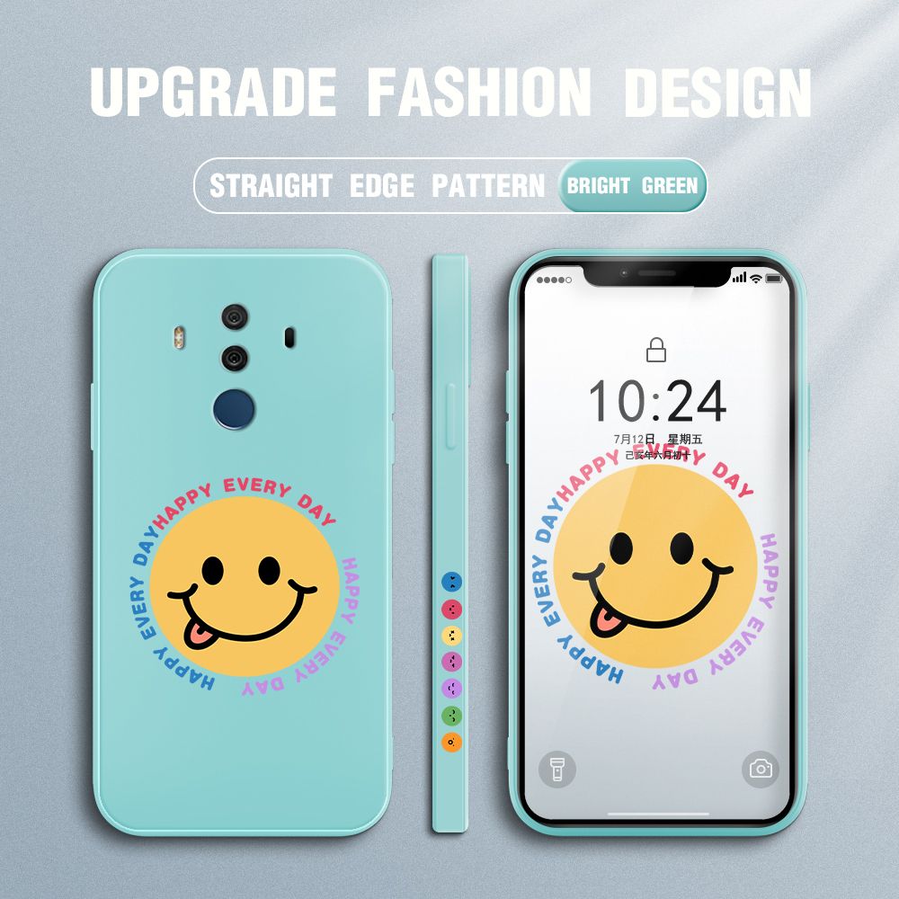 FHKL for Huawei Mate 10 Pro Back Cover Cartoon Smile Side design Soft Case Multicolor Liquid Silicone Phone Cases