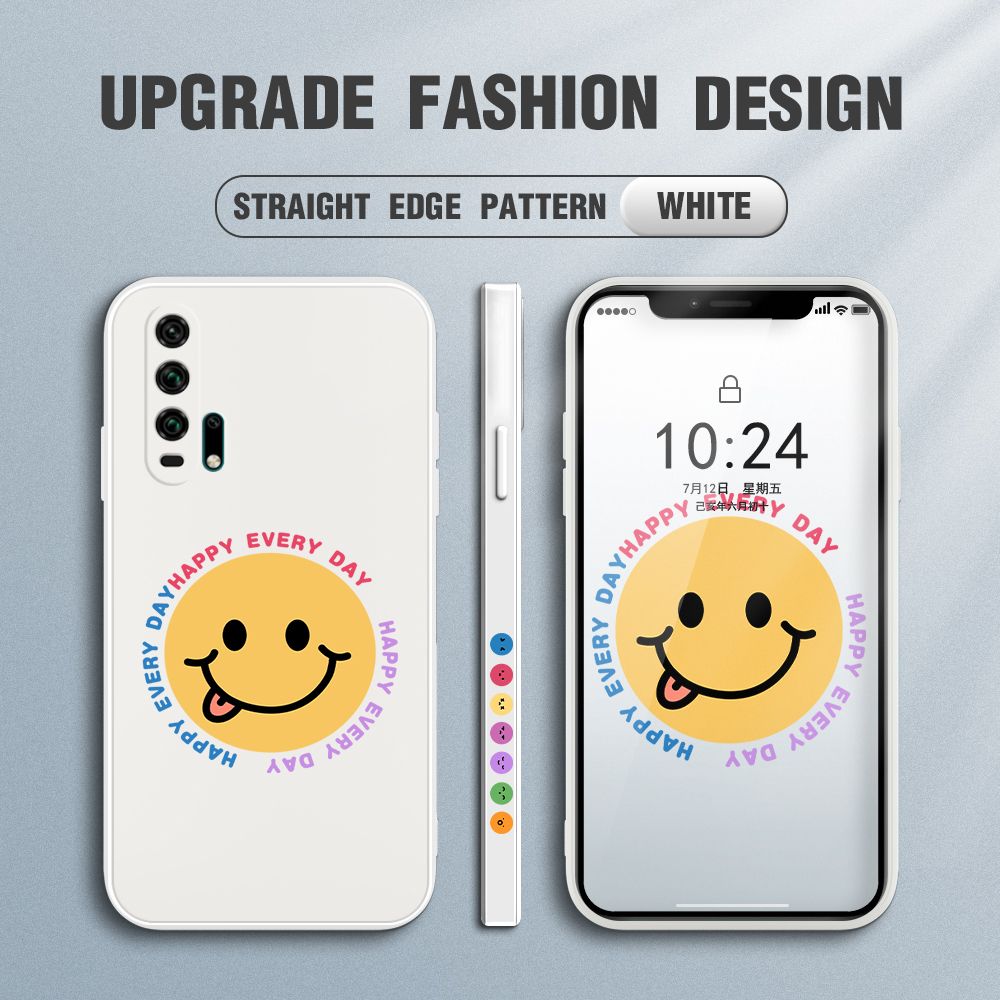 FHKL for Honor 20 Pro Back Cover Cartoon Smile Side design Soft Case Multicolor Liquid Silicone Phone Cases