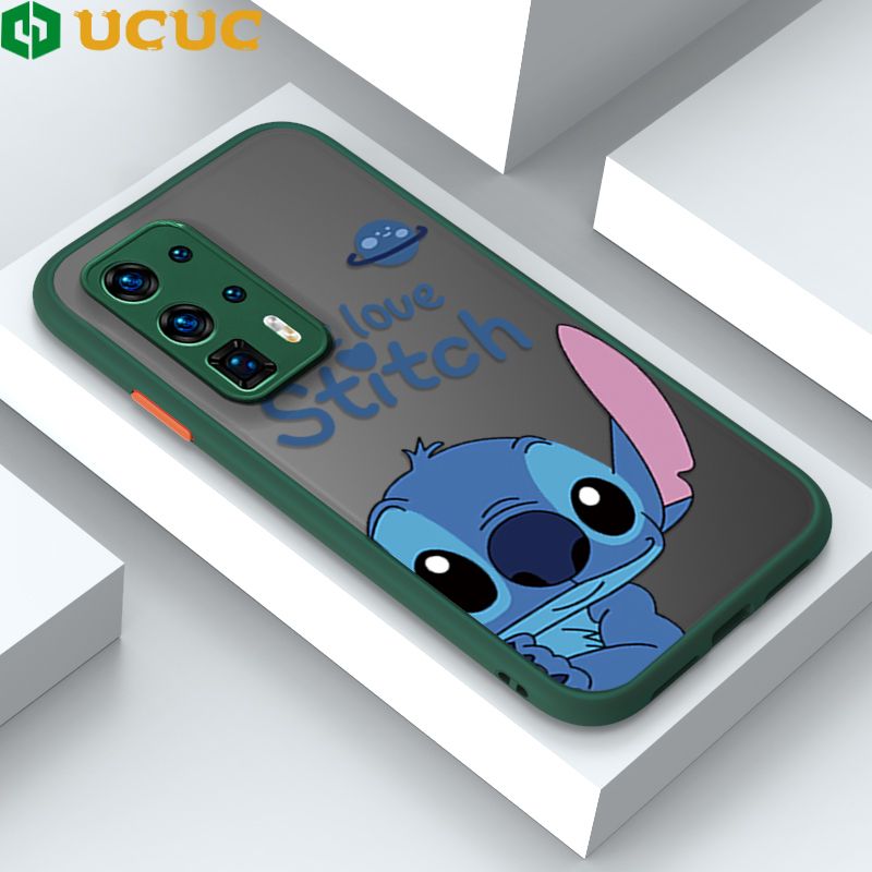 UCUC for Huawei P40 Pro Plus Back Cover Peeping Stitch Frosted Transparent Hard Phone Case Thin Shockproof Full Cover Camera Protect Case