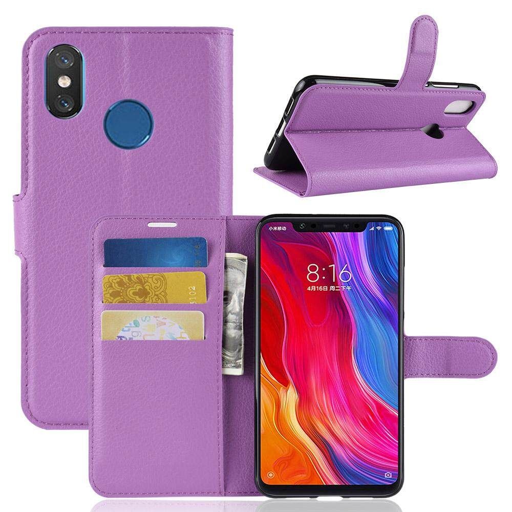 PU Leather Cover For Xiaomi Mi 8 Case Flip Magnetic Closure Stand Wallet Phone Casing