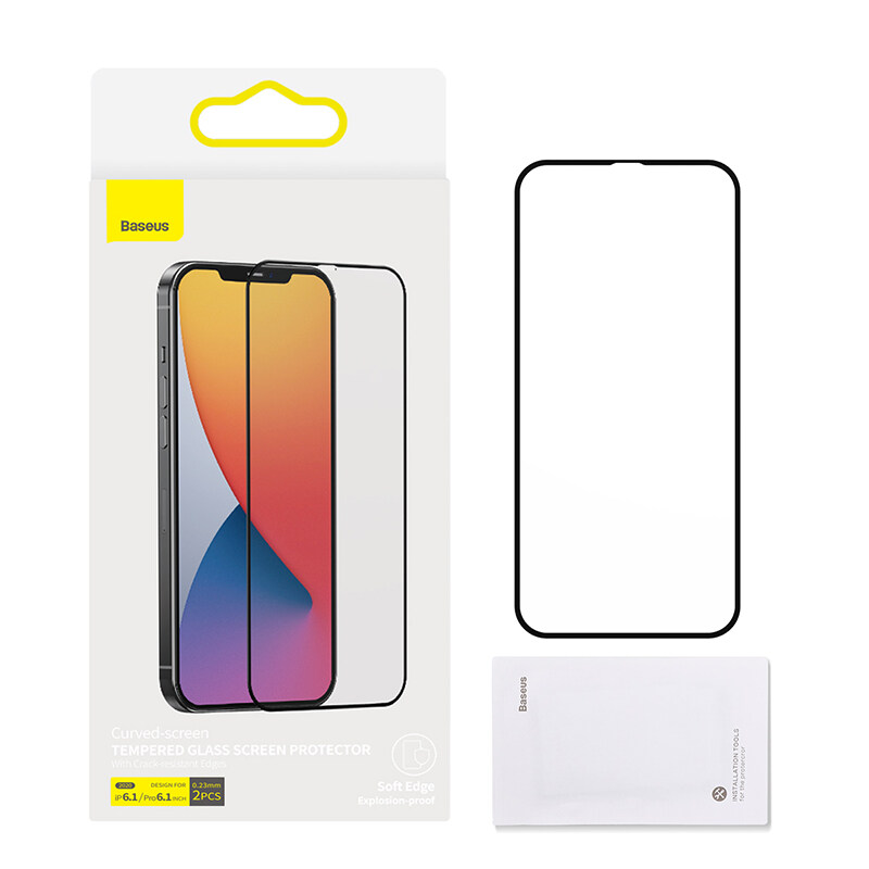 Baseus 0.23mm curved tempered glass (crack-resistant edge) for 13 pro max/13 por /13/12 pro max/12/12 pro/11 pro max/11 pro /11/xs max/xs/x