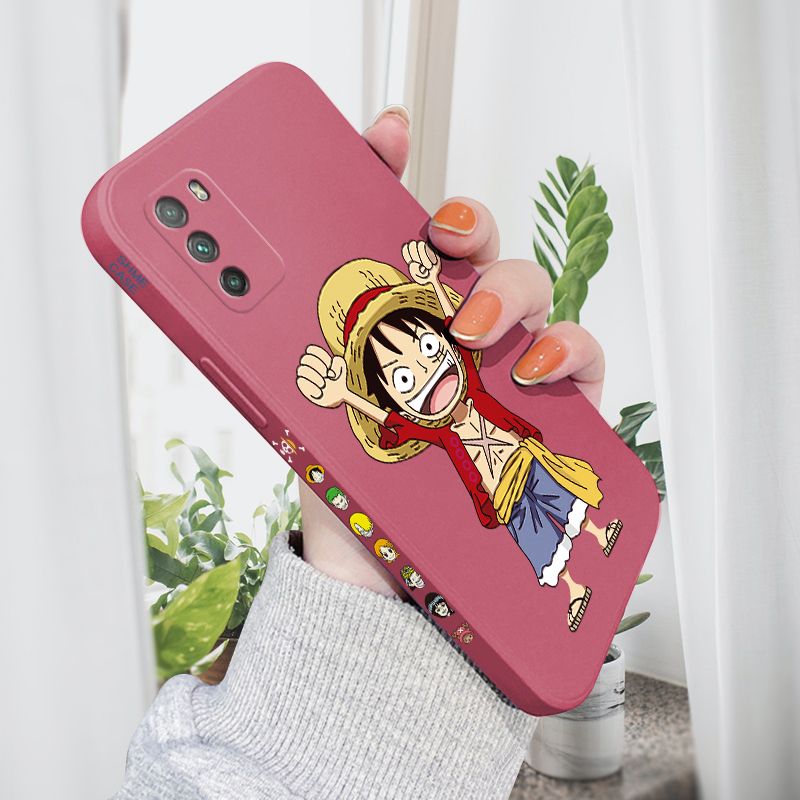 AMORVOR for Xiaomi Poco M3 Back Cover Anime One-Piece Luffy Side design Soft Case Liquid Silicone Phone Cases
