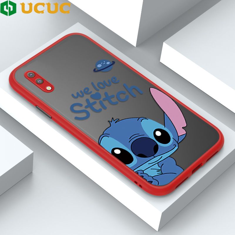 UCUC for Samsung Galaxy M10 Back Cover Peeping Stitch Frosted Transparent Hard Phone Case Thin Shockproof Full Cover Camera Protect Case