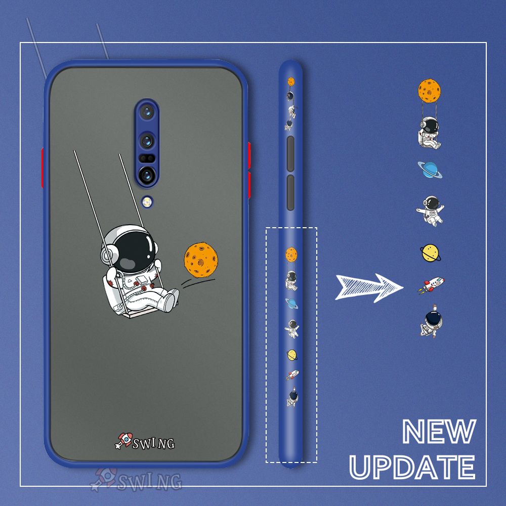 UCUC for OnePlus 7 Pro Back Cover Swing Astronaut Side Printed Design Phone Case Ultra Thin Frosted Cover Shockproof Phone Cover