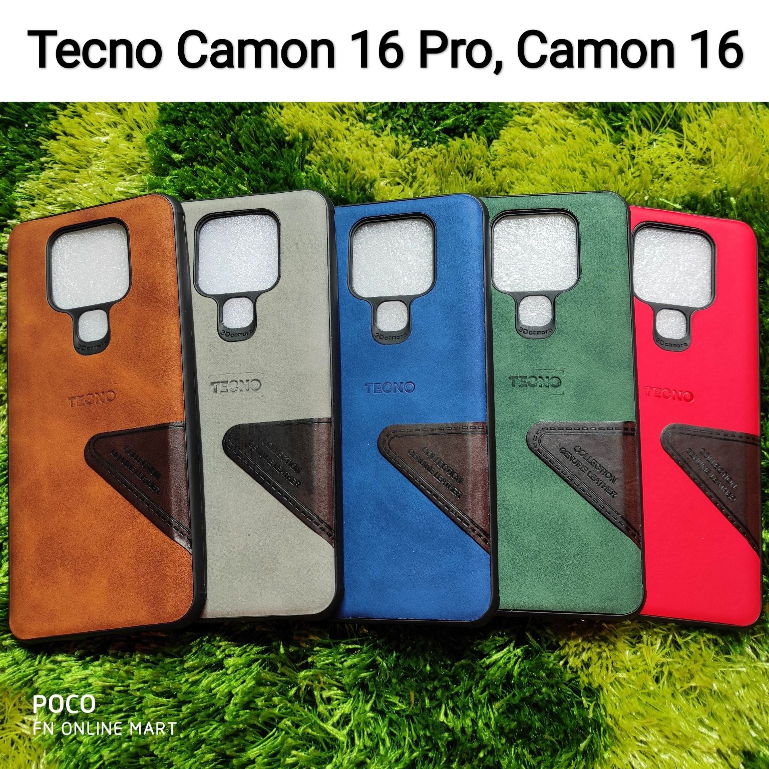 Camon 16 Pro Leather Textured Back Cover Dual Skin - Phone Back Cover