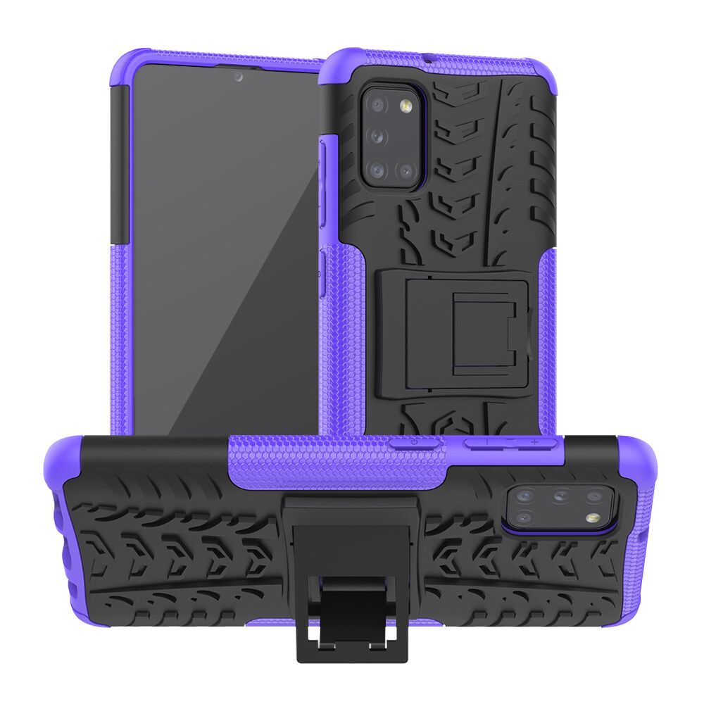 For Samsung Galaxy A31 Dual Layer Heavy Duty Armor Tough Hybrid Shockproof Stand Protective Case Cover
