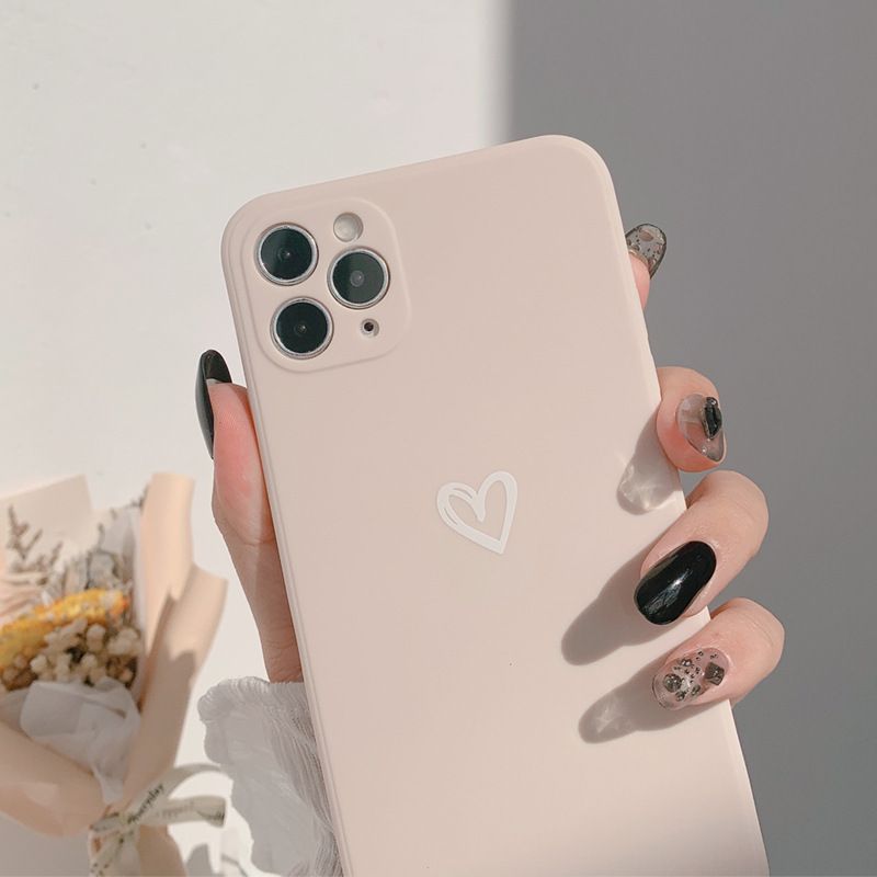 Simple Love Pattern Case Soft Silicone Cover Mobile Phone Protective Case