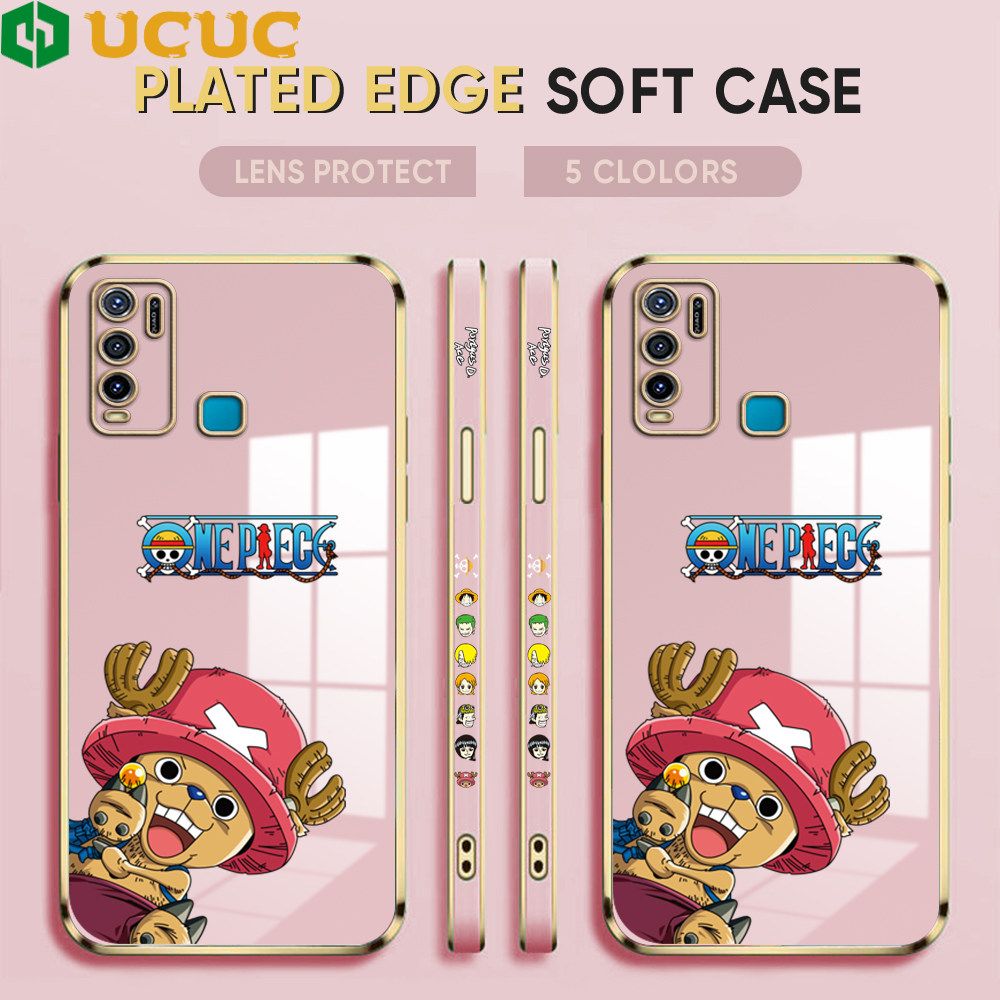 UCUC for Vivo Y30i Case Creative Cartoon Chopper Luxury 6D Plating Soft Casing Silicone Ultra Thin Phone Cover