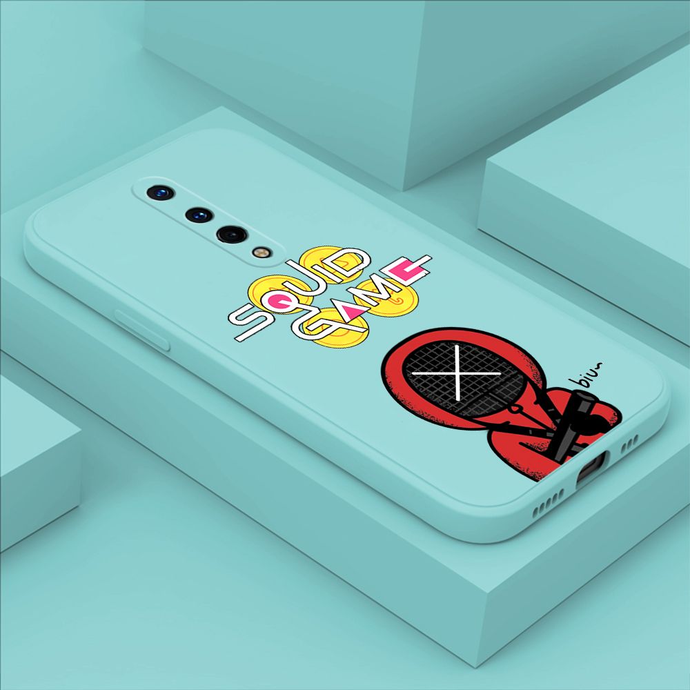 ZeroQiQi for OnePlus 8 Case Fashion Cartoon Electric Baton Judge Role Phone CoverSquare Liquid Silicone Trend Phone Case