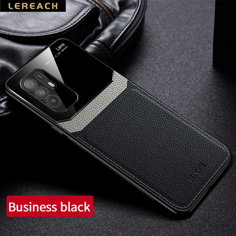 Lereach For Oppo A95 5G lens all-inclusive protection Stacked Soft TPU Leather Case Cover