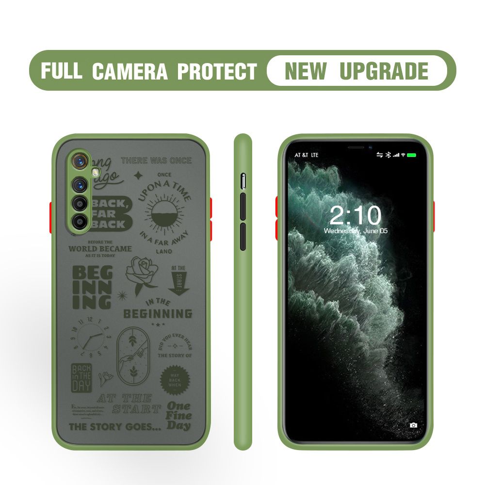 Hontinga for Realme X2 / XT / OPPO K5 Case Popular Clock Poster Camera Shockproof Protection Cases Edge Frosted Transparent Phone Cover