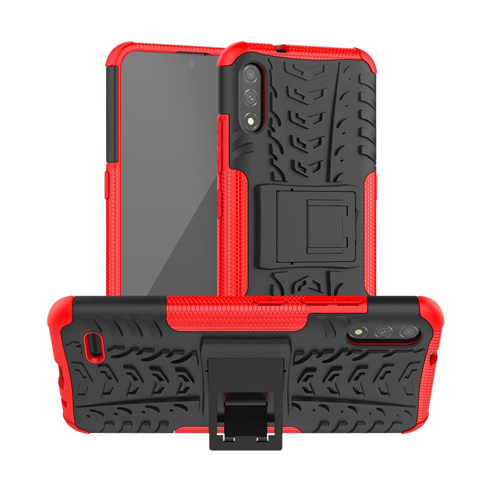 For LG K22 Dual Layer Heavy Duty Armor Tough Hybrid Shockproof Stand Protective Case Cover