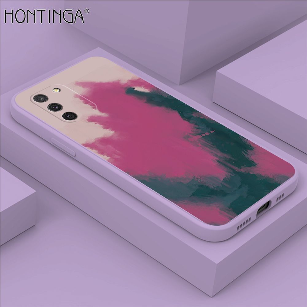 Hontinga for Samsung S10 Lite Case Watercolor Gradient Liquid Soft Square Silicone Phone Case Shockproof Protection Rubber Cover