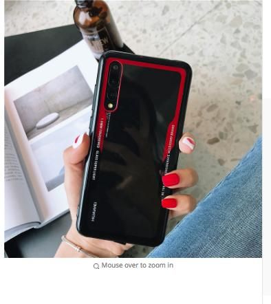 Samsung A7 2018 Premium Hybrid Silicone Hard Back Tempered Glass Case - Red & Black