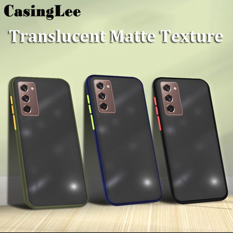 CasingLee Shockproof Scrub PC Matte Phone Case For Galaxy S21 FE Transparent Soft edge Silicone Frame Hard Clear Protecive Back Cover For Samsung Galaxy S21 FE Fan Edition Phone Casing