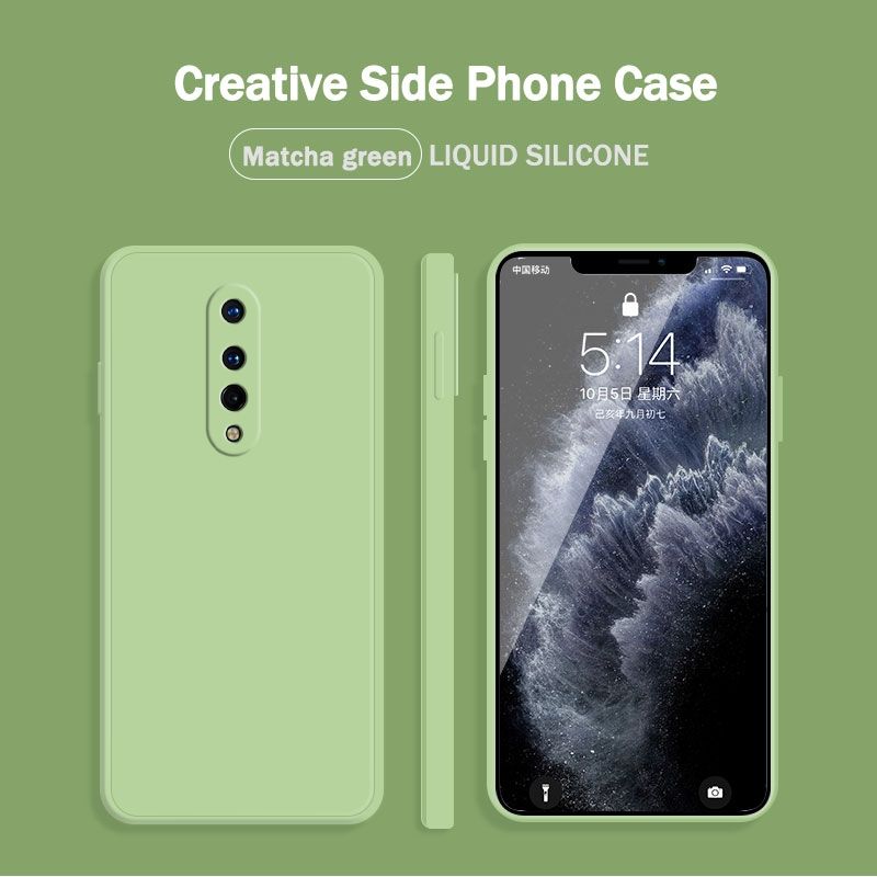 Lenuo Luxury Square Liquid Silicone Phone Case For OnePlus 8 Thin Soft Back Cover Candy Casing