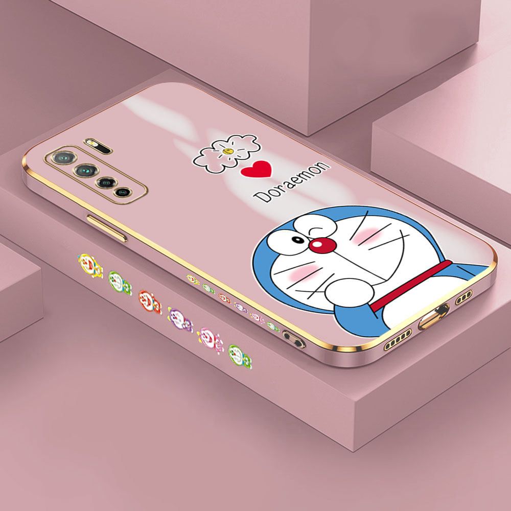 Jizetin (Free Lanyard) Huawei Nova 7 SE Case Cute Jingle Cat Luxury 6D Plating Soft Casing Silicone Ultra Thin Phone Cover
