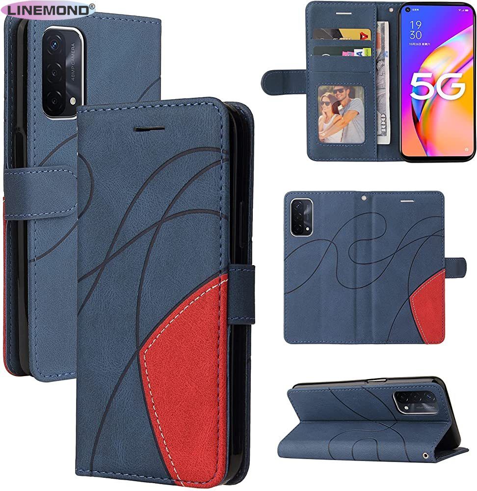 for Oppo A53 2020 Wallet Case with Card Holder Kickstand Magnetic,Wrist Strap Shockproof Protective Leather Flip Case Cover for Women Men