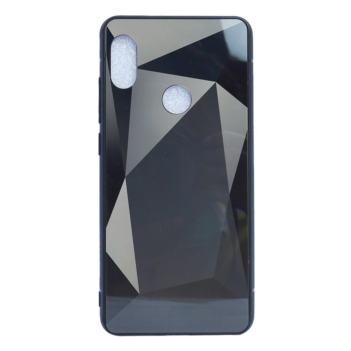 Diamond Mirror Glass Case For Huawei Nova 3i -Black
