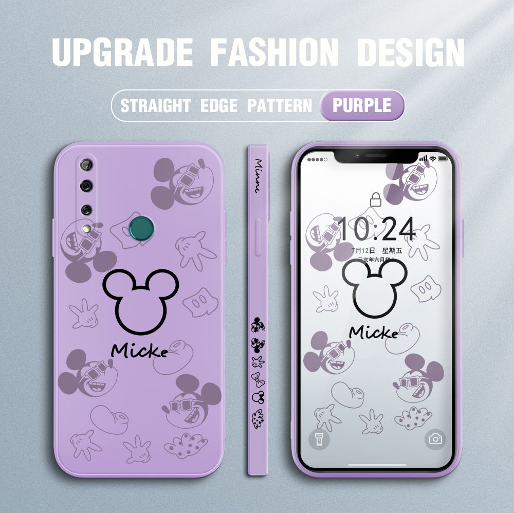 Jizetin for Huawei Y9 Prime 2019 Case Creative Printing Pattern Side Design Phone Case Square Edge Pattern Liquid Silicone Cases Full Cover Camera Shockproof Protective Case