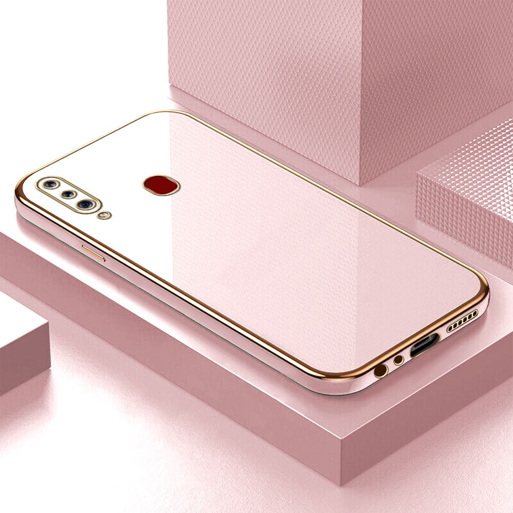 ZeroQiQi for Samsung Galaxy A20S Back Cover Luxury 6D Plating Case Side Pattern Soft Silicone Square Phone Cases + Free Lanyard