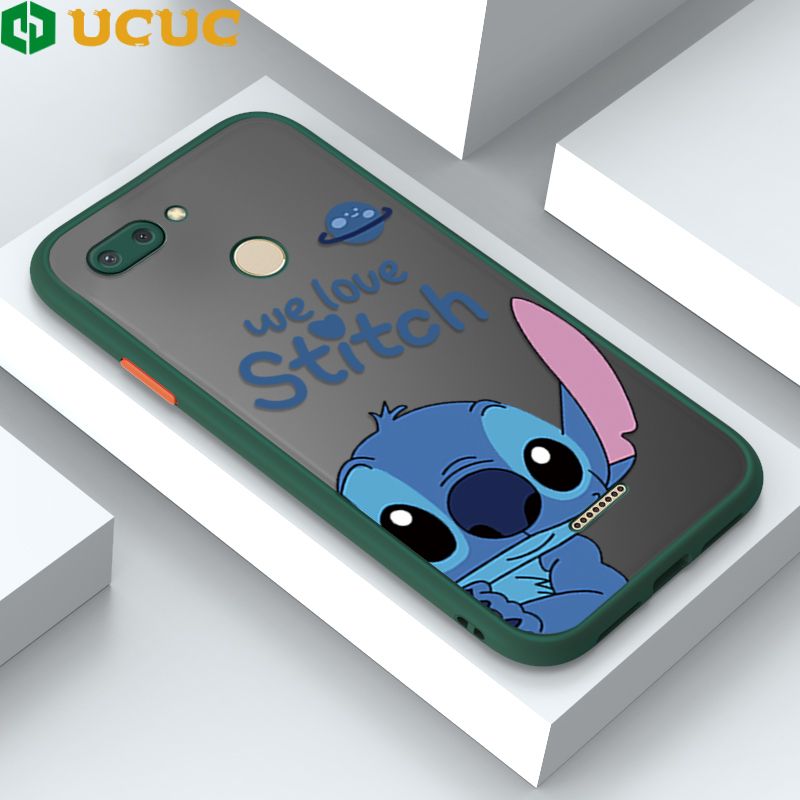 UCUC for Redmi 6 Back Cover Peeping Stitch Frosted Transparent Hard Phone Case Thin Shockproof Full Cover Camera Protect Case