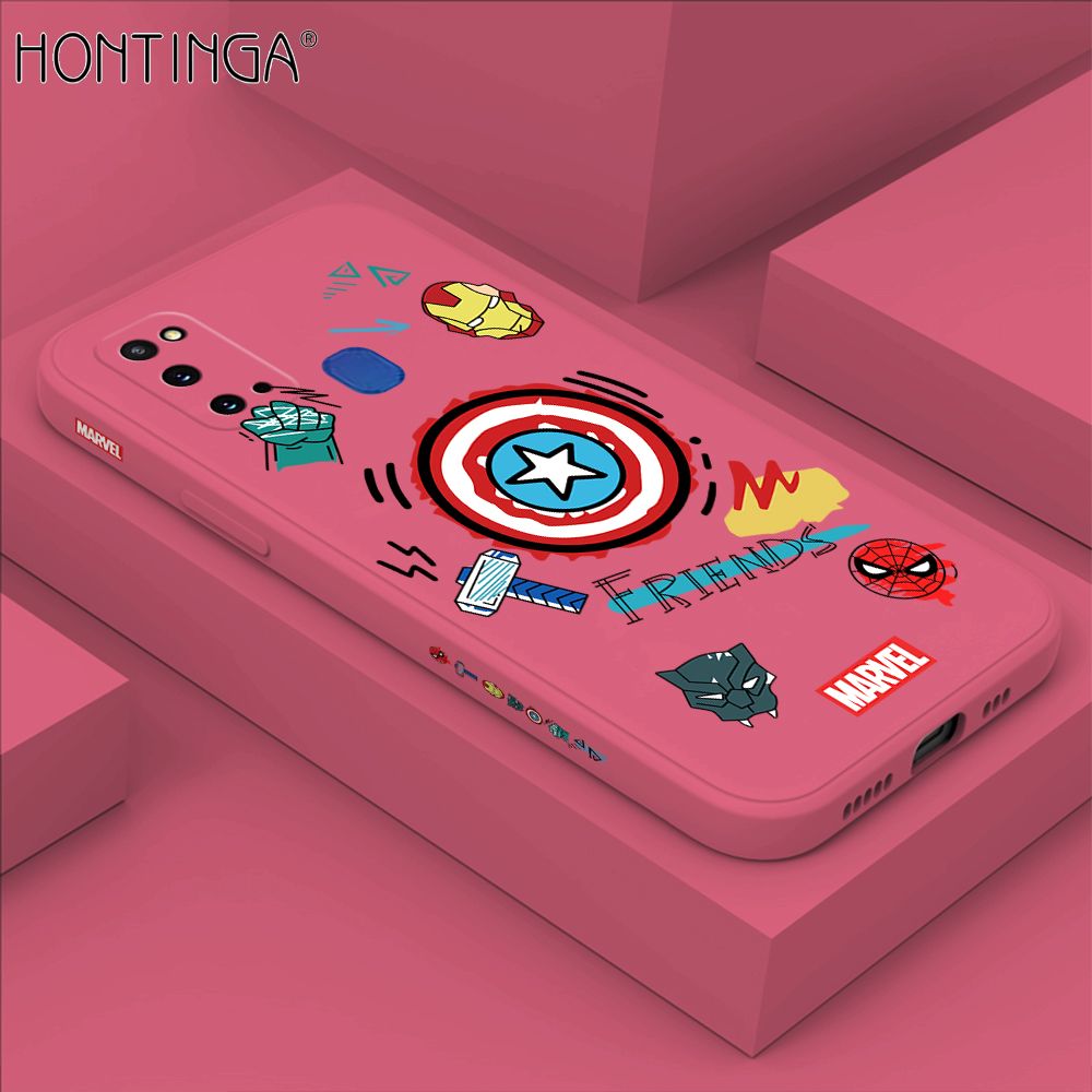 Hontinga for Samsung M31 Case Side Design Trendy Cartoon Sign Back Cover Soft Square Edge Pattern Liquid Silicone Phone Cases