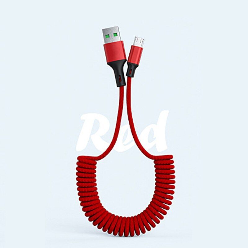 5A Spring USB Cable 1.5M Micro USB Charging Wire Type C Kable Fast Charger Cord Mobile Phone USB Car Cables For Type-C Android