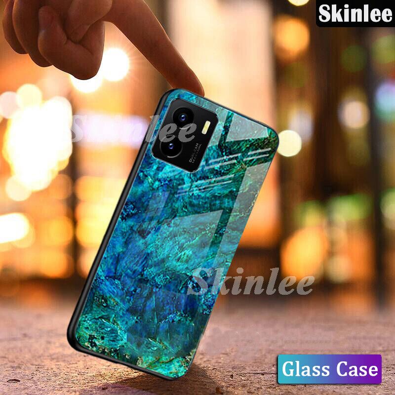 Phone Case for VIVO Y15A Back Cover Fashion Marble Tempered Glass Soft Silicone Cases for VIVO Y15A Cover