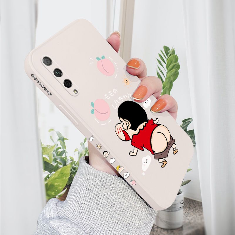 AMORVOR for Huawei Y9S Honor 9X Pro Back Cover Cute Cartoon Crayon Shin-Chan Side design Soft Case Liquid Silicone Phone Cases