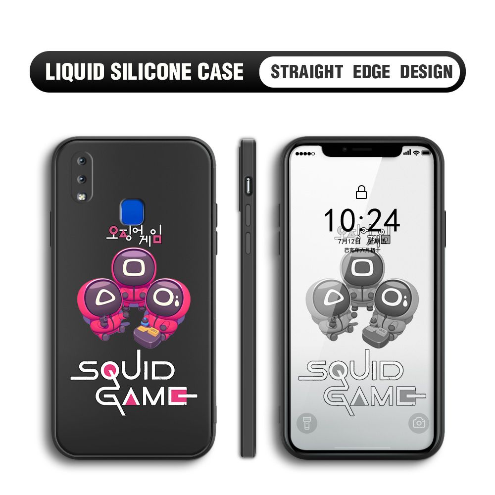 UCUC for Vivo Y91 Case Cute Cartoon Cute Squid Character Phone Cover Square Liquid Silicone Shockproof Phone Protective Case