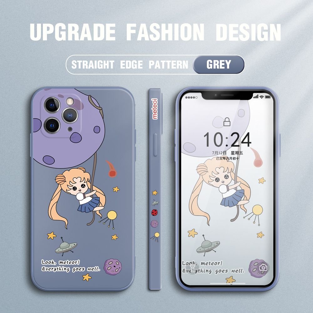 UCUC for iPhone 11 Pro Back Cover Beauty Warrior Ultra Thin Soft Luxury Square Multicolor Liquid Silicone Phone Case