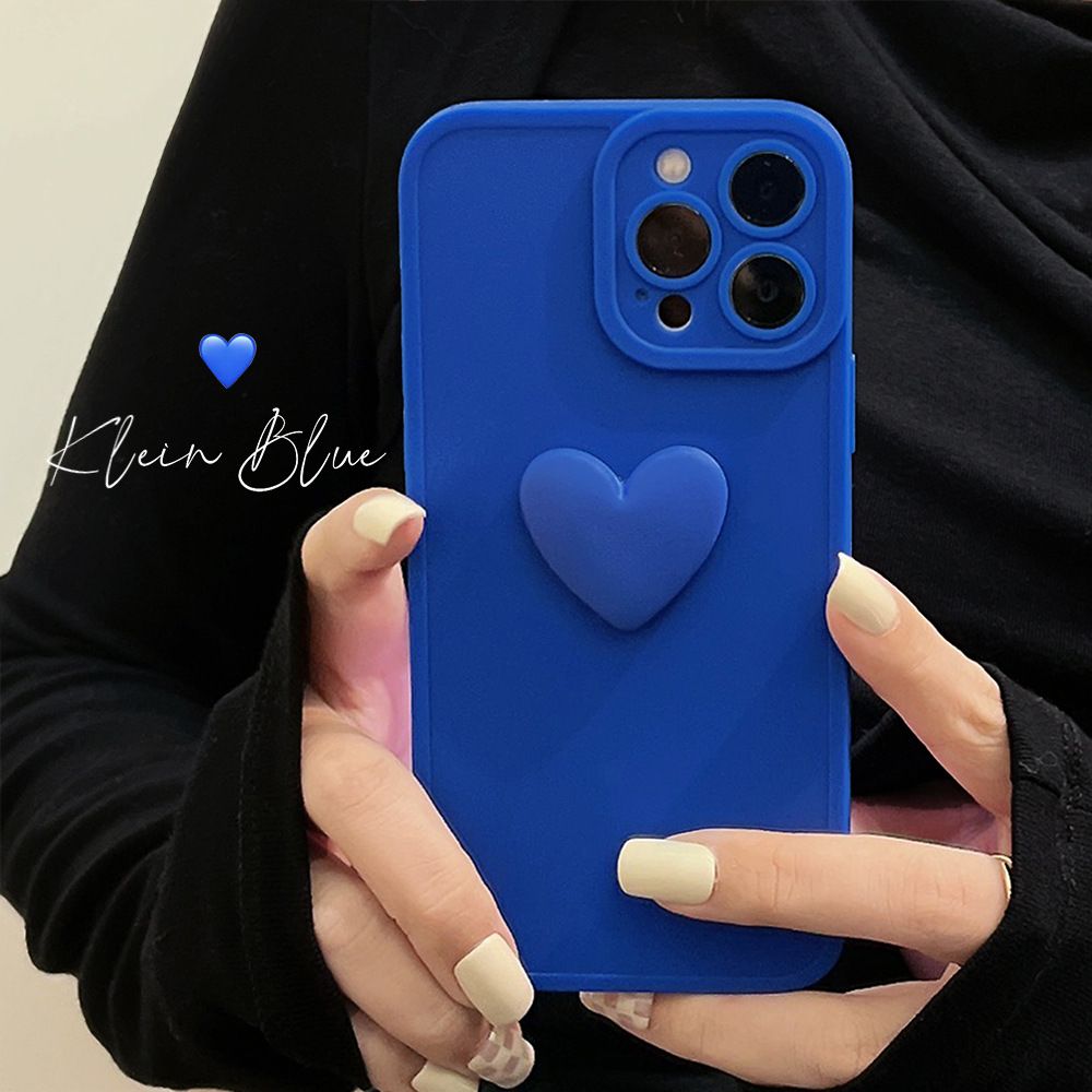 Blue Heart Case Soft Silicone Cover Mobile Phone Protective Case