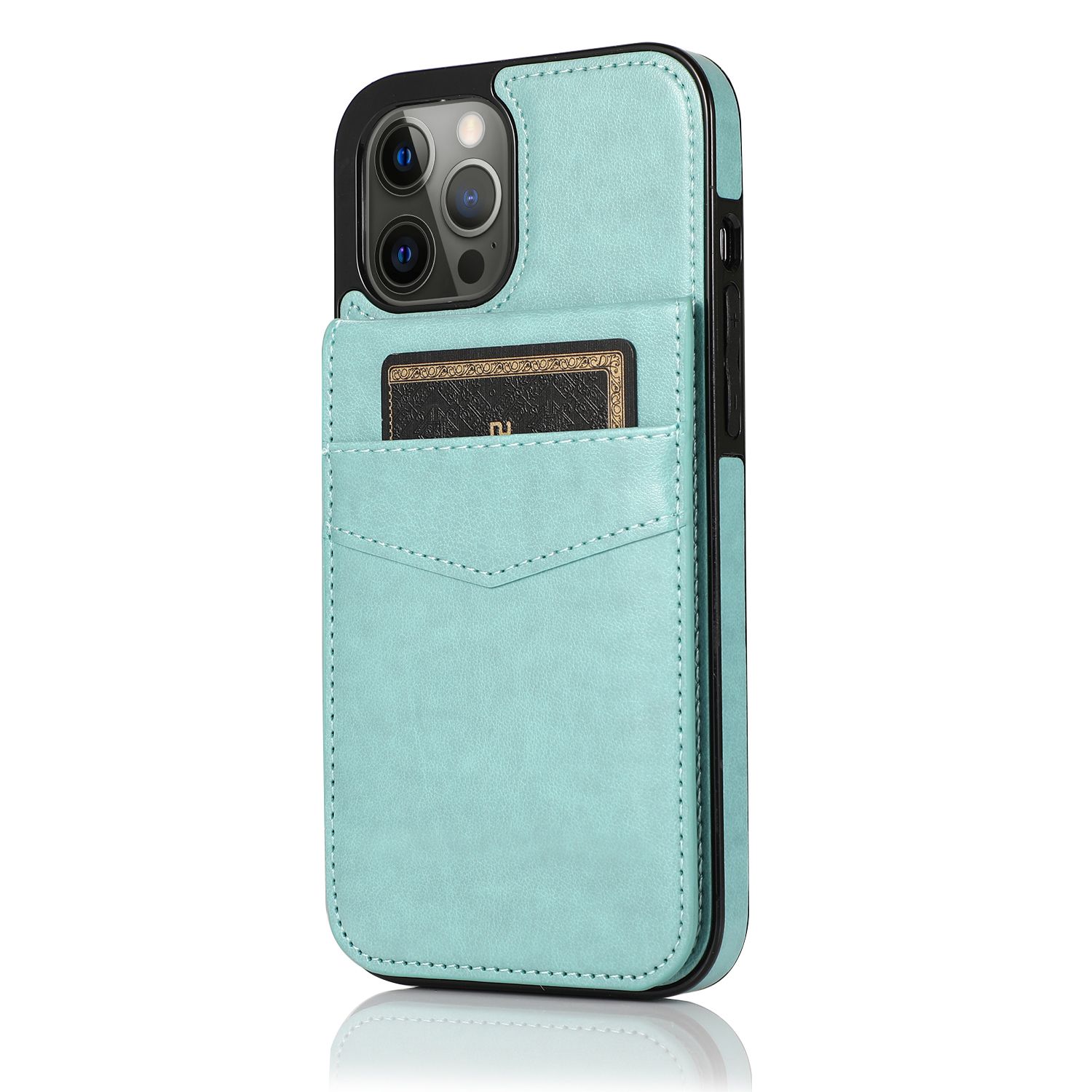 Mobile Phone Case Solid Color Plug-in Card Protective Case Cover For Iphone12 color