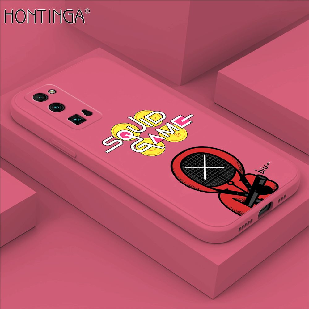 Hontinga for Honor 30 Pro Case Fashion Cartoon Electric Baton Judge Role Phone Cover Square Liquid Silicone Trend Phone Case