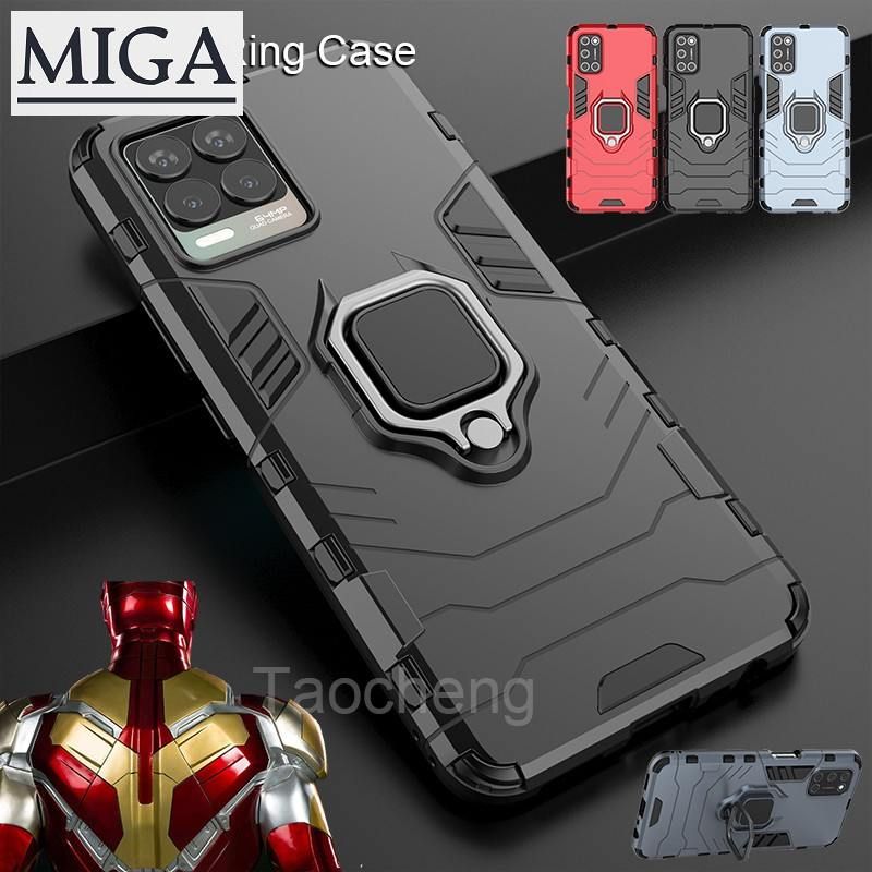 Realme 8/ 8 Pro Realme8 8Pro Realme8pro Phone Case Hard Armor Shockproof Casing Phone Stand Holder Magnetic Ring Bracket Stent Cover
