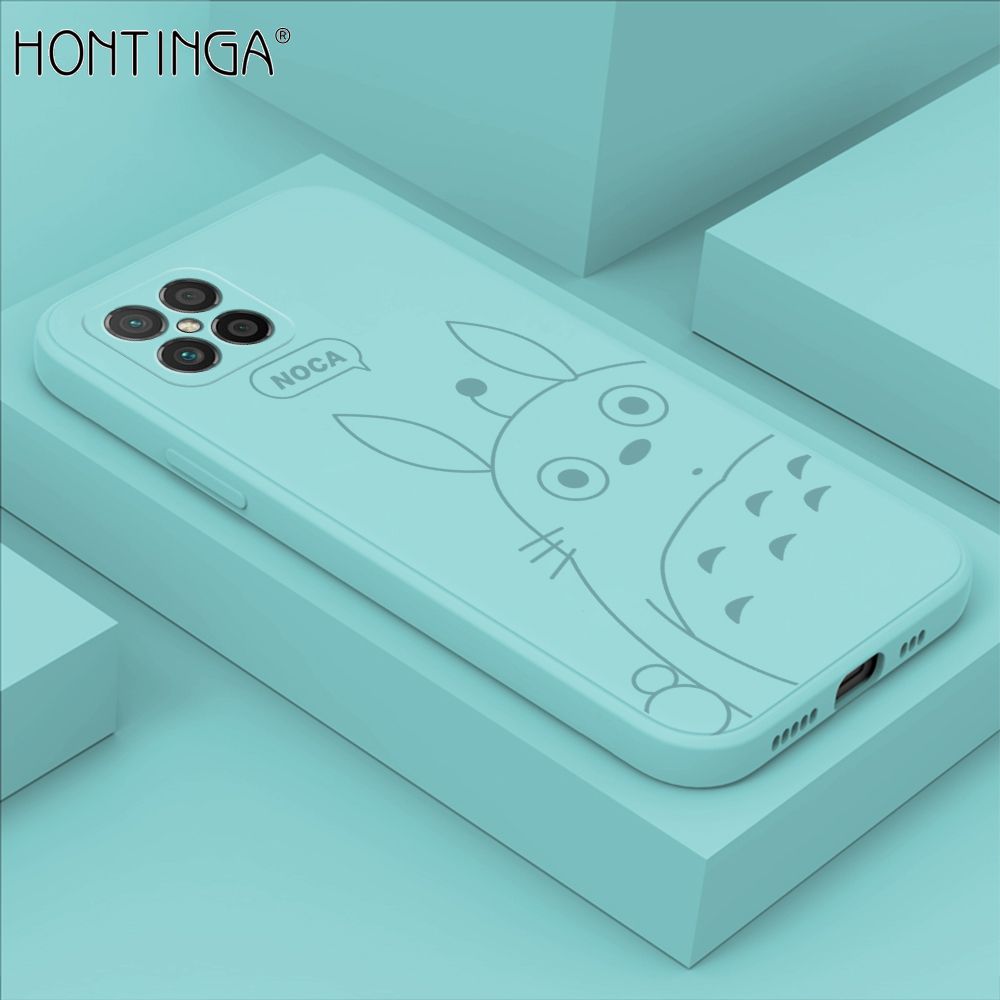 Hontinga for Huawei Nova 8 SE Case Cartoon Cute Totoro Pattern Back Cover Soft Square Edge Liquid Silicone Phone Cases