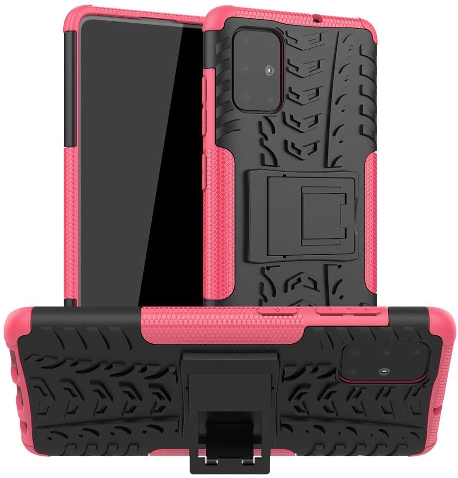 Galaxy A71 Case, Shockproof Hybrid Slim Dual Layer Rugged Rubber Hybrid Hard/Soft Impact Armor Defender Full Body Protective Case with Kickstand for Samsung Galaxy A71 (2020)