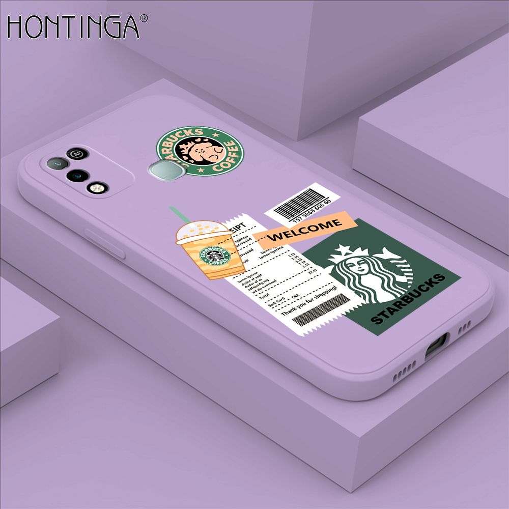 Hontinga for Infinix Hot 10 Play / Hot 11 Play Case Cartoon Popularity Phone Case Soft Square Edge Silicone Cases Full Lens Cover Shockproof Protection Cover