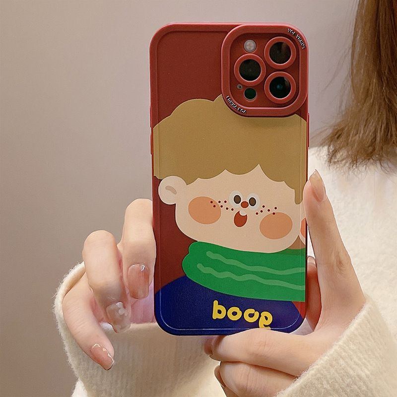 Lovely Girl and Boy Pattern Case Soft Silicone Cover Mobile Phone Protective Case